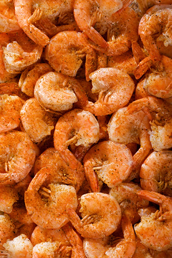 Steamed shrimp with seasoning